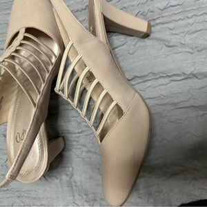 Impo Cream Slingback Heels